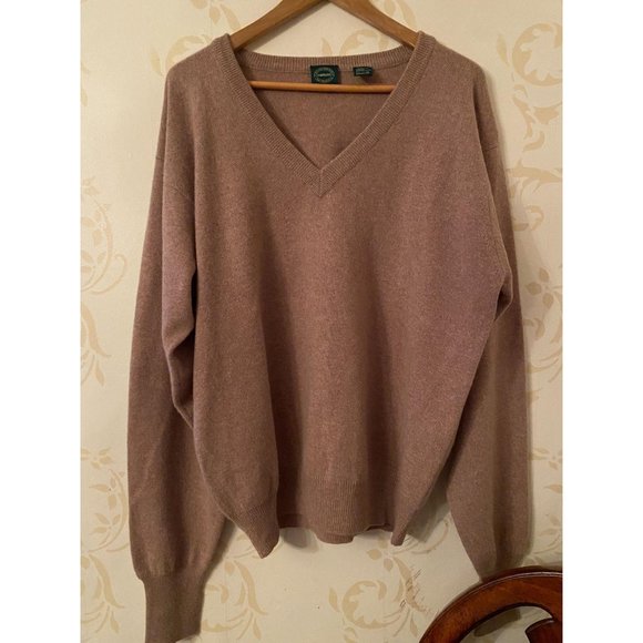 Saddles 100% Cashmere Beige Sweater Mens Size XL - Picture 1 of 4